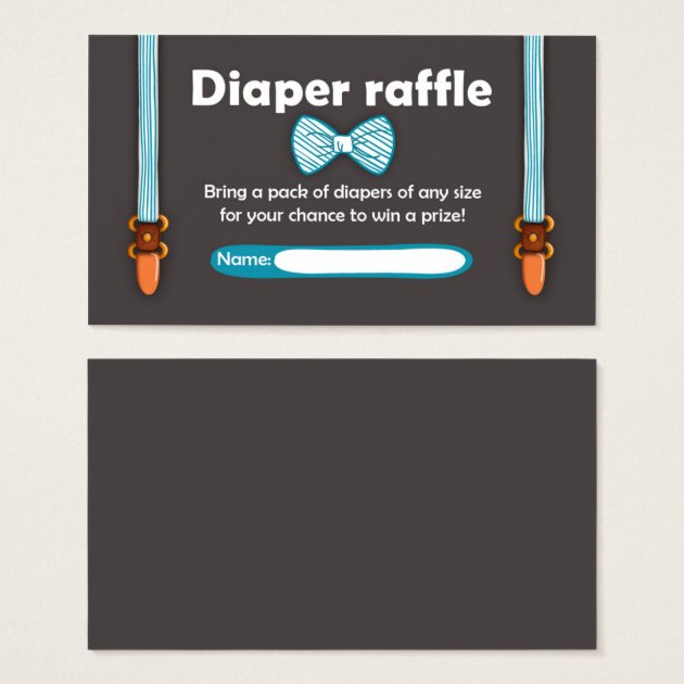 Baby Shower Diaper Raffle Invitation Little Man