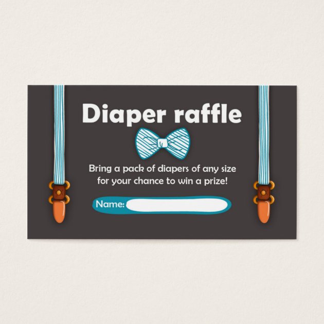 Baby Shower Diaper Raffle Invitation Little Man
