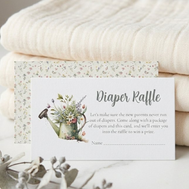Baby Shower Diaper Raffle Card - Rustic Floral (Rustic floral baby shower diaper raffle card)
