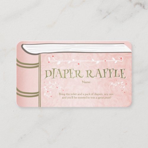 Baby Shower Diaper Raffle Card Storybook Fairy