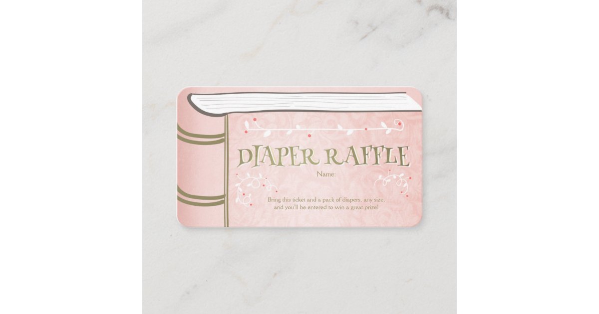 Baby Shower Diaper Raffle Card Storybook Fairy Zazzle Com