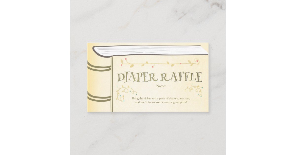 Baby Shower Diaper Raffle Card Storybook Fairy Zazzle Com