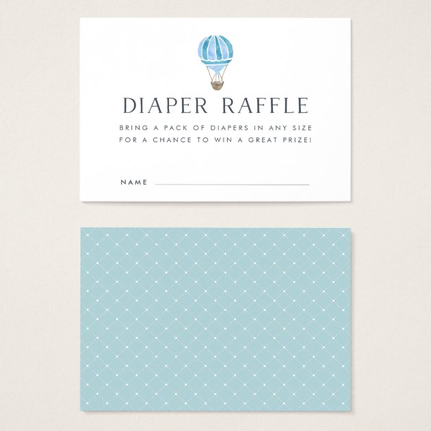 Baby Shower Diaper Raffle Invitations | Blue Balloon