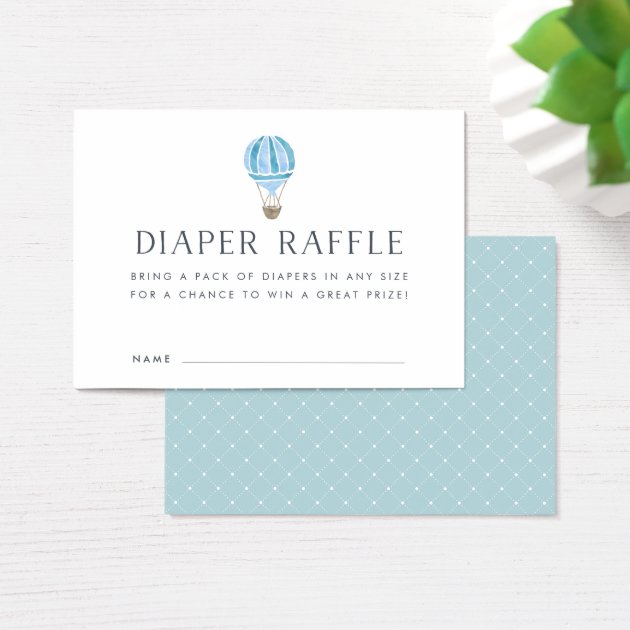 Baby Shower Diaper Raffle Invitations | Blue Balloon