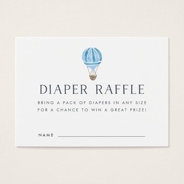 Baby Shower Diaper Raffle Invitations | Blue Balloon