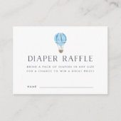 Baby Shower Diaper Raffle Cards | Blue Balloon (Front)