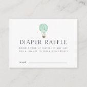 Baby Shower Diaper Raffle Cards | Mint Balloon (Front)