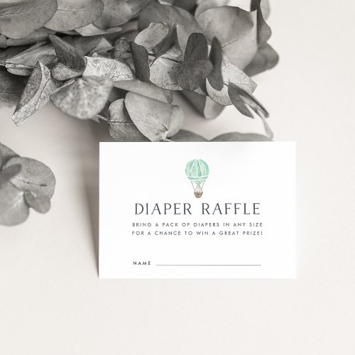 Baby Shower Diaper Raffle Cards  Mint Balloon