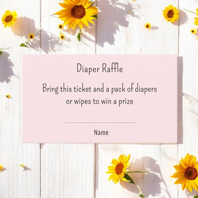 Baby Shower Diaper Raffle Girl Blush Pink Ticket Enclosure Card (Creator Uploaded)