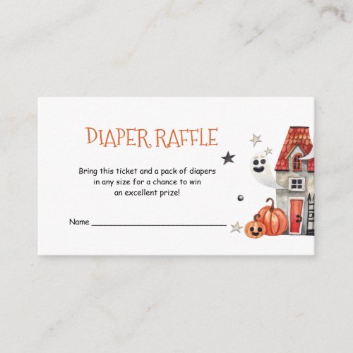 Baby Shower Diaper Raffle Halloween Enclosure card