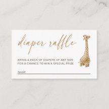 Baby Shower Diaper Raffle Invitation Insert Card