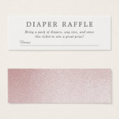 Baby Shower Diaper Raffle | Ombre Rose Glitter (Front & Back)