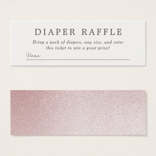 Baby Shower Diaper Raffle | Ombre Rose Glitter (Front & Back)