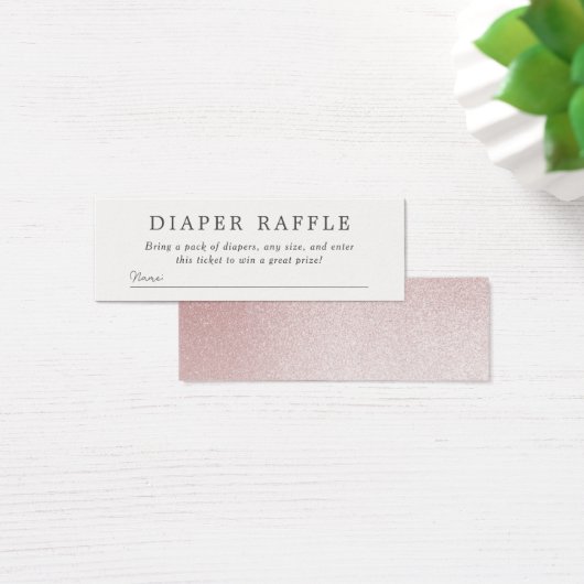 Baby Shower Diaper Raffle | Ombre Rose Glitter (Desk)