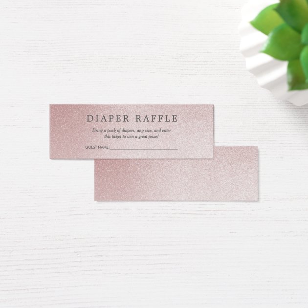 Baby Shower Diaper Raffle | Ombre Rose Glitter Mini Business Card