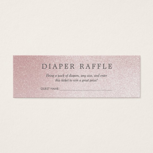 Baby Shower Diaper Raffle | Ombre Rose Glitter Mini Business Card