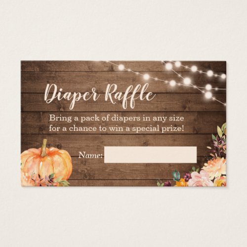 Baby Shower Diaper Raffle Rustic Pumpkin Wood - Just insert this Rustic Wood String Lights - Pumpkin Autumn Themed Diaper Raffle Ticket with the invitation inside the envelope so that your guests will know if they bring a package of diapers, they have a chance to win a special prize! It's a great way to kick off the fun at the Baby Shower!
(1) For further customization, please click the "customize further" link and use our design tool to modify this template. 
(2) If you prefer thicker papers, you may consider to choose the Signature or Premium paper type. 
(3) If you need help or matching items, please contact me.