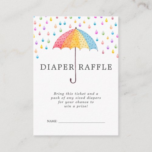 Baby Shower Diaper Raffle Ticket  Baby Sprinkle Enclosure Card