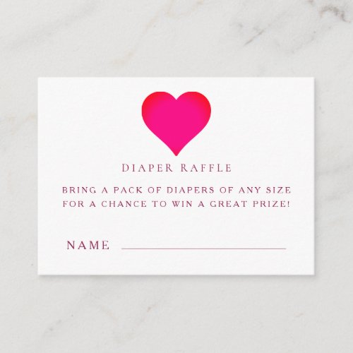 Baby Shower Diaper Raffle Ticket Cards