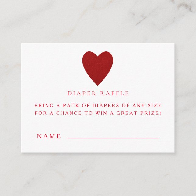 Baby Shower Diaper Raffle Ticket Cards (Front)