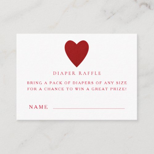 Baby Shower Diaper Raffle Ticket Cards