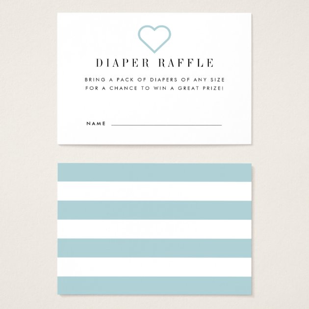 Baby Shower Diaper Raffle Ticket Invitations | Blue