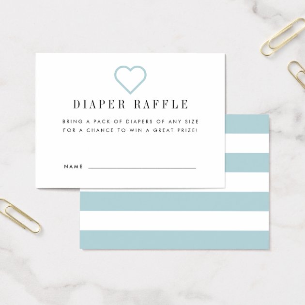 Baby Shower Diaper Raffle Ticket Invitations | Blue