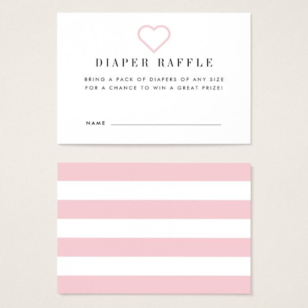 Baby Shower Diaper Raffle Ticket Invitations | Blush