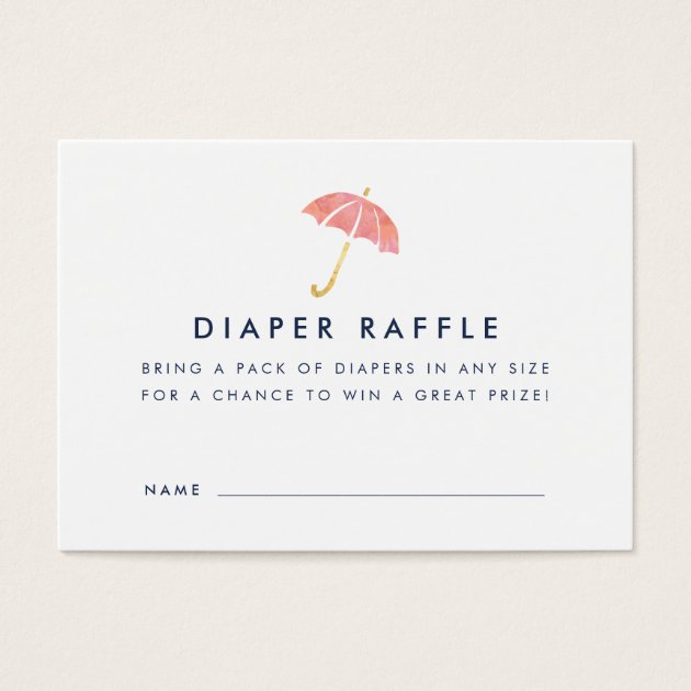 Baby Shower Diaper Raffle Ticket Invitations | Coral