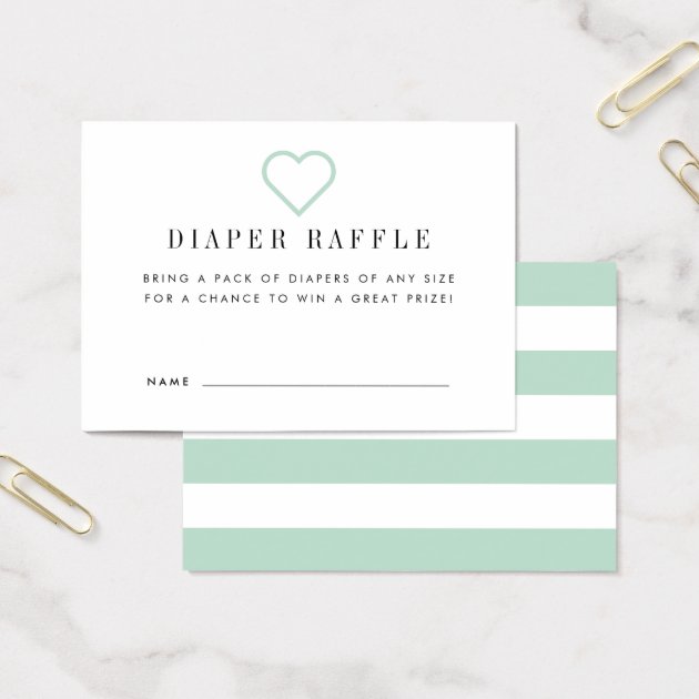 Baby Shower Diaper Raffle Ticket Invitations | Mint