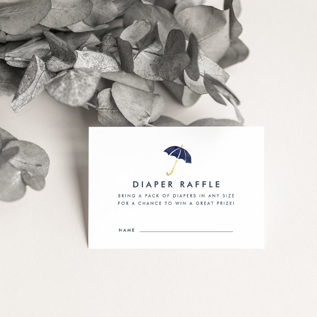 Baby Shower Diaper Raffle Ticket Cards | Navy (Creator Uploaded)