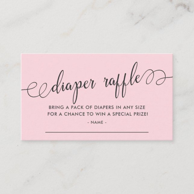 Baby Shower Diaper Raffle Ticket Enclosure Card (Front)