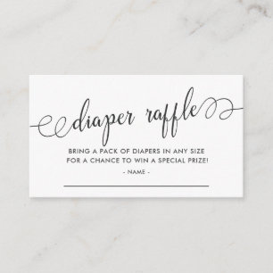 Baby Shower Diaper Raffle Ticket Enclosure Card