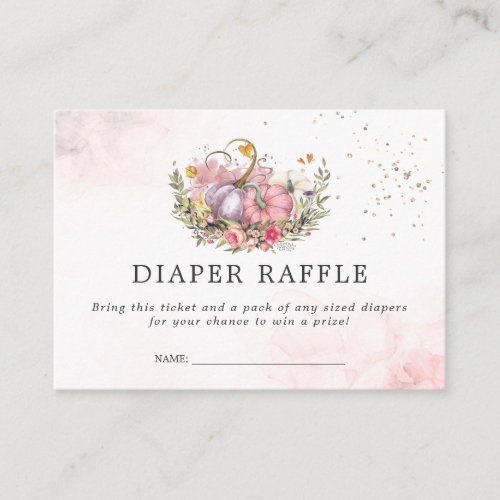 Baby Shower Diaper Raffle Ticket  Little Pumpkin Enclosure Card