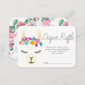 Baby Shower Diaper Raffle Ticket | Llama Enclosure Card (Front/Back)