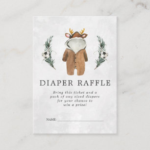 Baby Shower Diaper Raffle Ticket Reindeer Enclosure Card