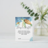 Baby Shower Diaper Raffle Ticket | Sea Turtle Enclosure Card (Standing Front)
