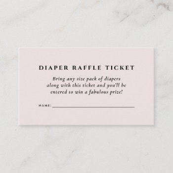 Baby Shower Diaper Raffle Ticket Simple Elegant Enclosure Card by LeaDelaverisDesign at Zazzle