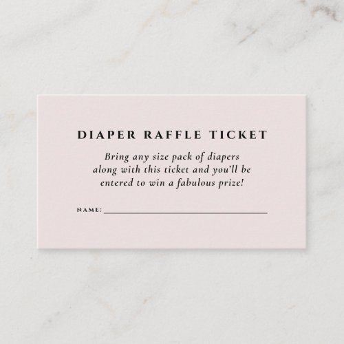 Baby shower diaper raffle ticket simple elegant enclosure card