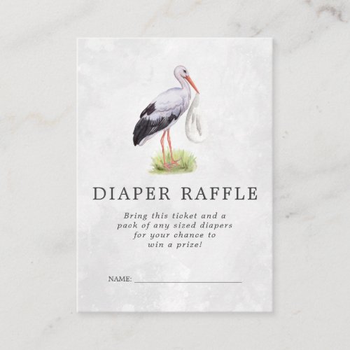 Baby Shower Diaper Raffle Ticket  Stork Delivery Enclosure Card