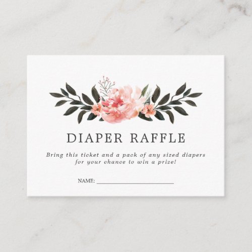 Baby Shower Diaper Raffle Ticket Sunkissed Floral Enclosure Card
