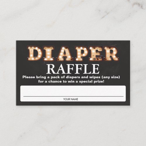 Baby Shower Diaper Raffle Tickets Enclosure Card