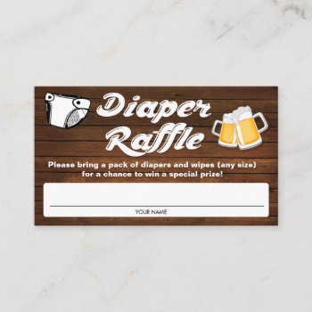Baby Shower Diaper Raffle Tickets Enclosure Card by PaperandPomp at Zazzle