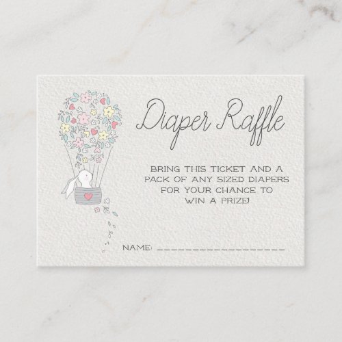 Baby Shower Diaper Raffle Tickets  Little Bunnies Enclosure Card