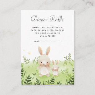 Baby Shower Diaper Raffle Tickets Little Bunny Enclosure Card