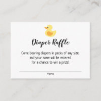 Baby Shower Diaper Raffle Tickets with Rubber Duck