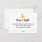 Baby Shower Diaper Raffle Tickets with Rubber Duck Enclosure Card (Front/Back)
