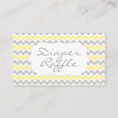Baby Shower Diaper Raffle Tickets, yellow grey Enclosure Card (Back)
