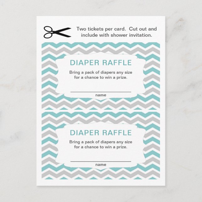 Baby Shower Diaper tickets, small quantity Invitation Postcard (Front)