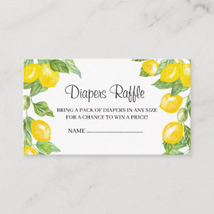 Baby shower Diapers raffle Enclosure Card
